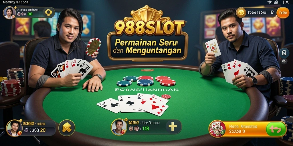 Tampilan gameplay Poker yang mendebarkan dan interaktif