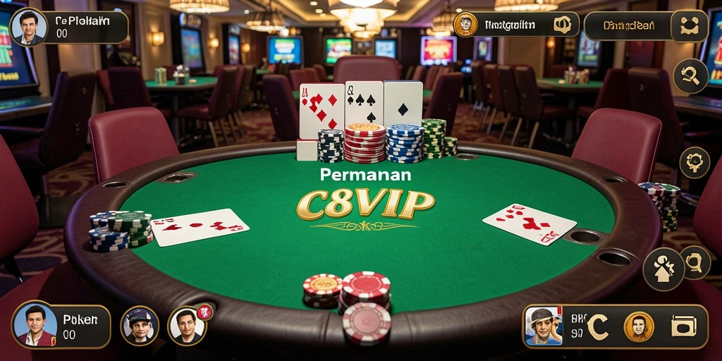Tampilan gameplay poker yang seru di C8VIP.