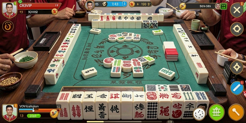 Screenshot utama gameplay CR7VIP yang menampilkan tantangan Mahjong yang menarik.