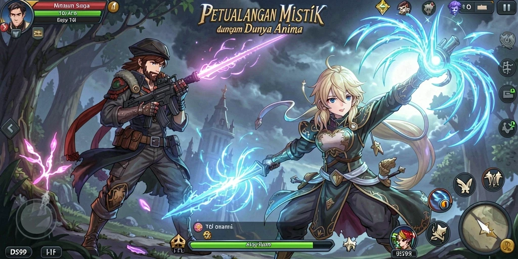 Gameplay menakjubkan dengan karakter anime yang epik.