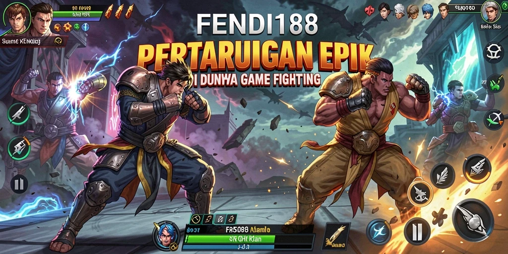 Tangkapan layar menunjukkan pertarungan seru dalam FENDI188 dengan aksi karakter yang dinamis.