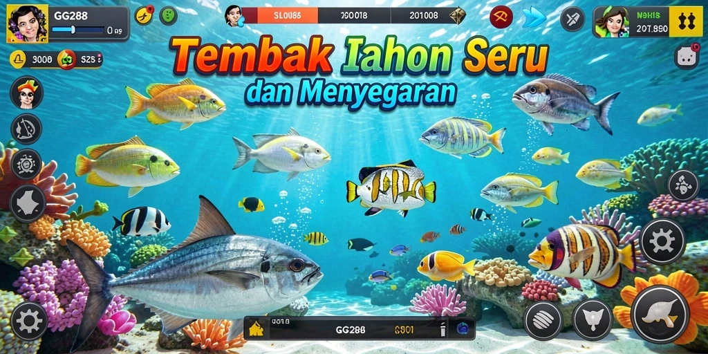 Tampilan gameplay GG288 menampilkan aksi seru menembak ikan.