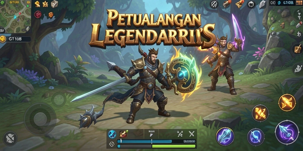 Screenshot gameplay GT108 menunjukkan aksi seru dalam dunia RPG.