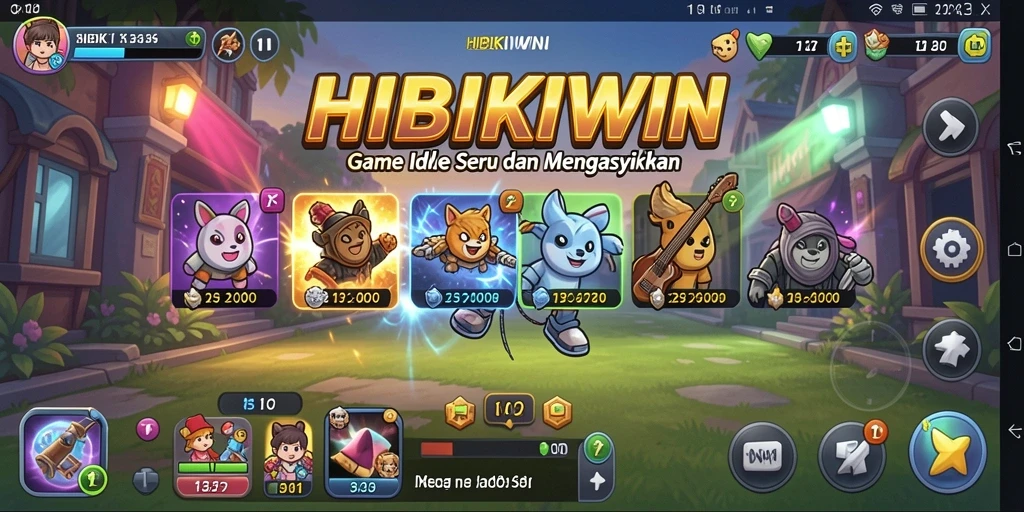 Screenshot HIBIKIWIN menampilkan aksi gameplay Idle yang menarik.
