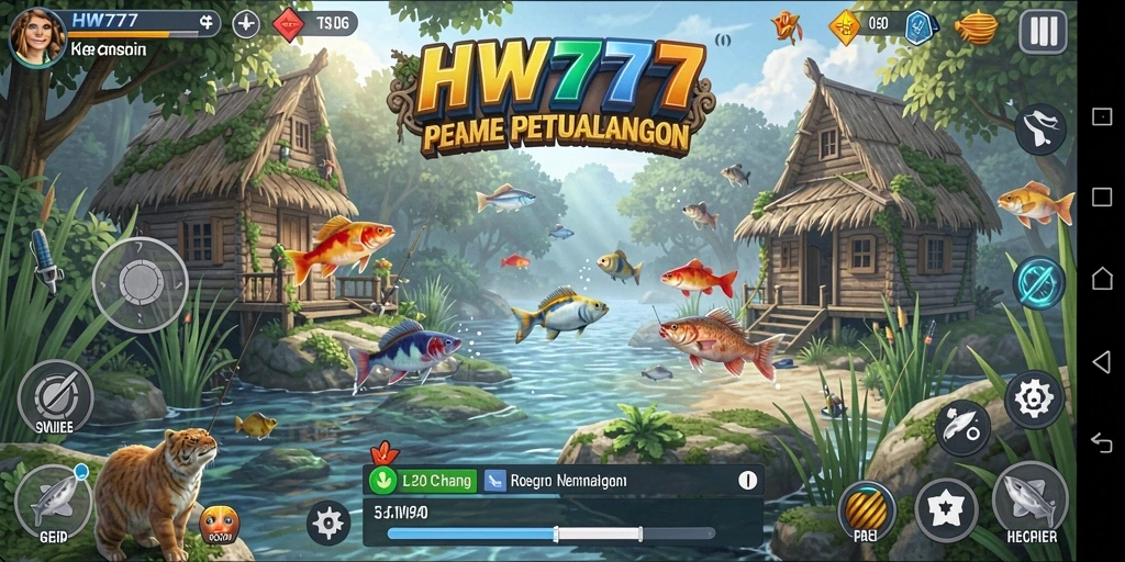 Screenshot menunjukkan momen seru memancing dengan tampilan grafis yang memukau.