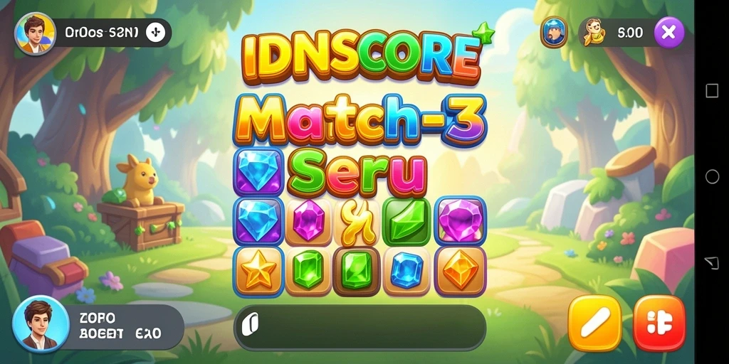 Tampilan gameplay menantang dari IDNSCORE saat mencocokkan simbol.