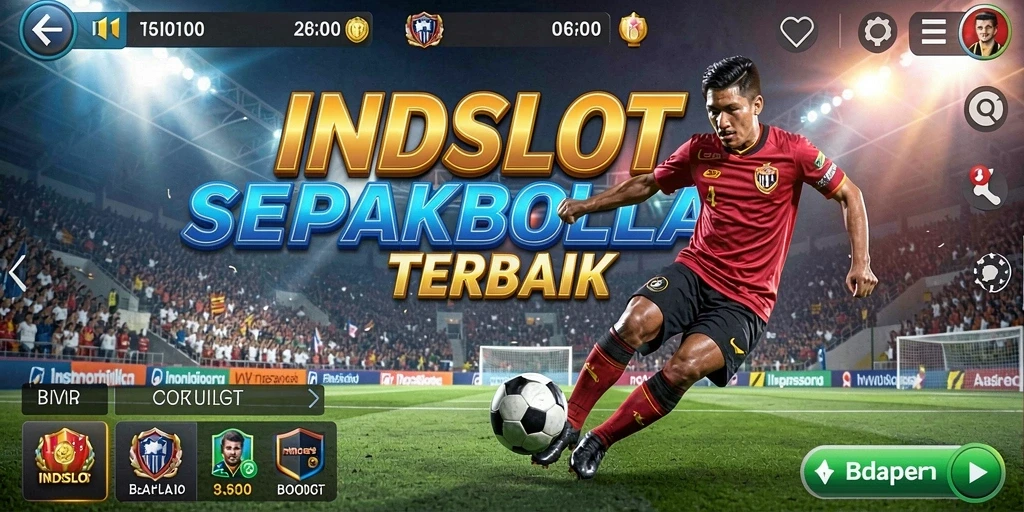 Screenshot gameplay INDSLOT yang menampilkan suasana sepakbola yang mendebarkan.