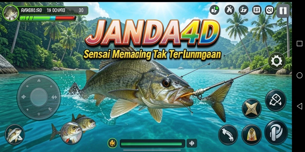 Gameplay JANDA4D yang mendebarkan saat memancing ikan besar.