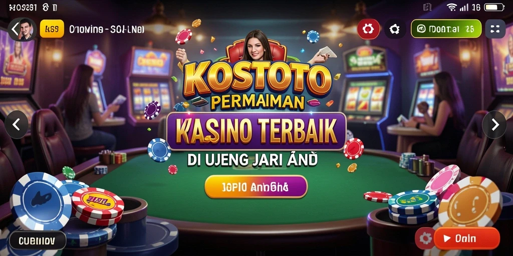 Tampilan gameplay KOSTOTO dengan dealer live yang interaktif.