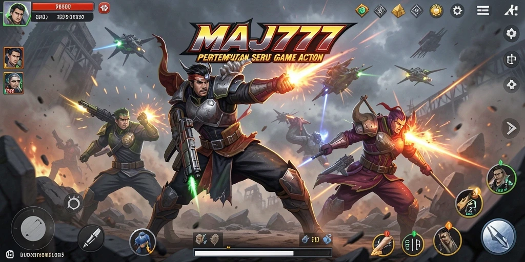 Tampilan gameplay seru dalam pertempuran Action yang intens.