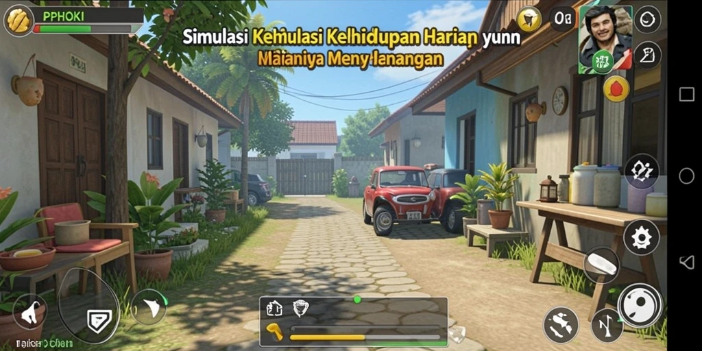 Tampilan gameplay simulasi kehidupan dalam PPHOKI yang menarik.