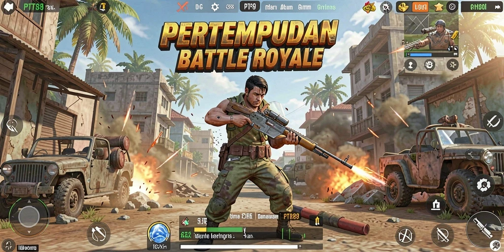 Screenshot PT89 menunjukkan aksi pertempuran yang seru dan mendebarkan.