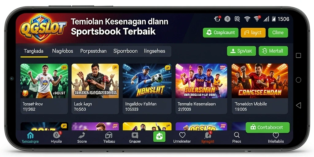 Tampilan gameplay Sportsbook yang menarik dan interaktif di QQSLOT.