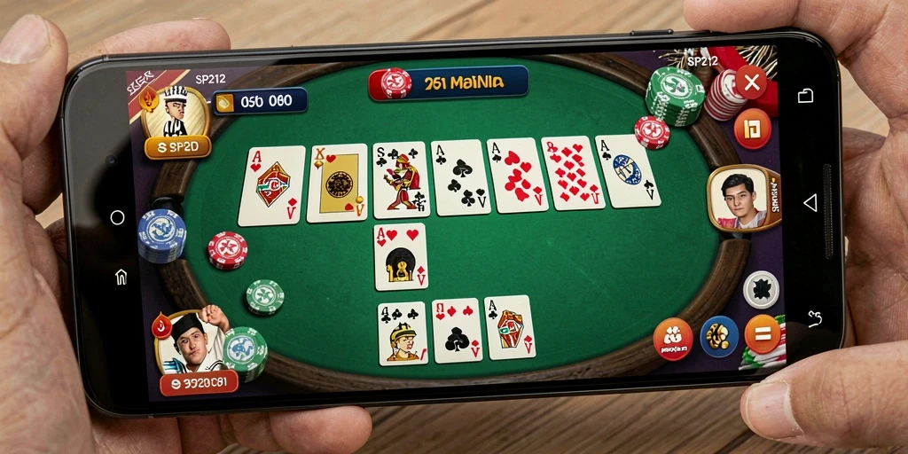 Screenshot gameplay SP212 menampilkan keseruan permainan Domino.