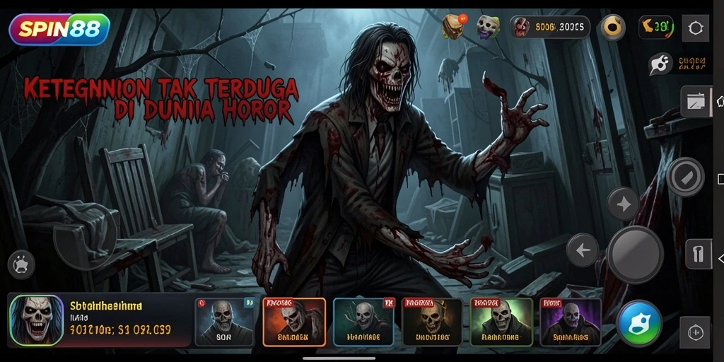 Screenshot SPIN88 menampilkan suasana mencekam dan gameplay yang intens.