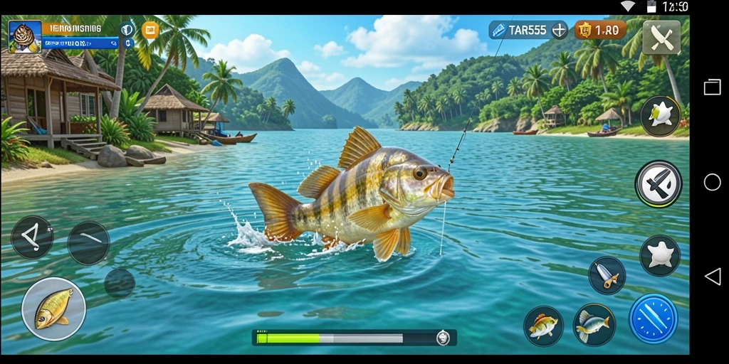 Gameplay TAR555 menampilkan aksi memancing yang mendebarkan.