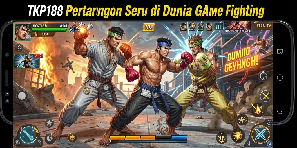 Screenshot gameplay TKP188 menampilkan pertarungan epik antar karakter.