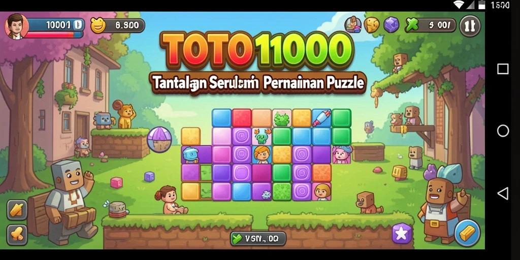 Tampilan gameplay seru dari TOTO1000 dalam permainan Puzzle.