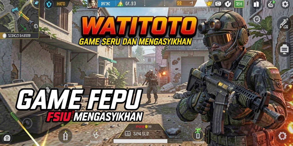 Screenshot WATITOTO menunjukkan aksi tembak-menembak yang mendebarkan.