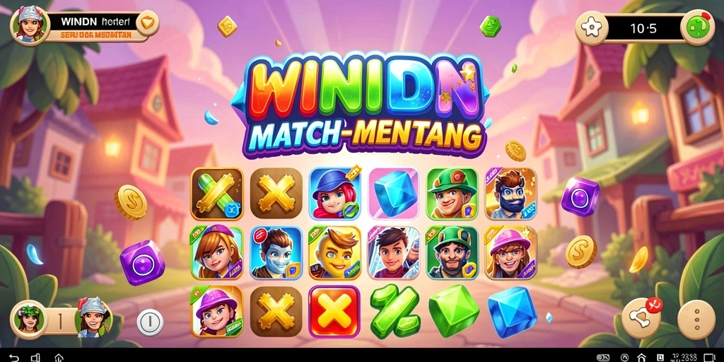 Tampilan gameplay WINIDN yang menantang dan seru di kategori Match-3.